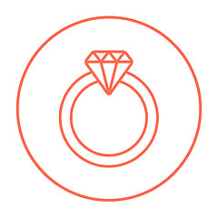 Image showing Diamond ring line icon.