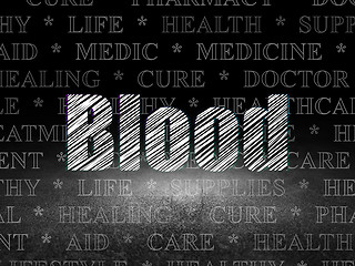 Image showing Medicine concept: Blood in grunge dark room