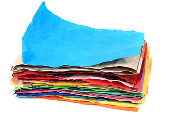 Image showing crumpled color papers