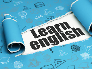 Image showing Studying concept: black text Learn English under the piece of  t