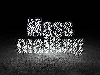 Image showing Marketing concept: Mass Mailing in grunge dark room