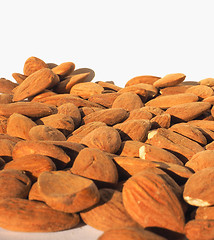 Image showing Almonds dried fruit with copy space