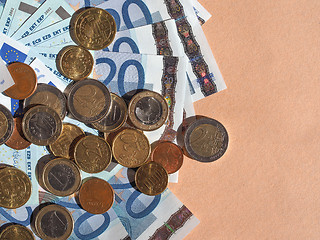 Image showing Euro coins and notes