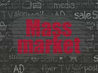 Image showing Marketing concept: Mass Market on wall background