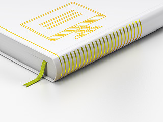 Image showing Web design concept: closed book, Monitor on white background