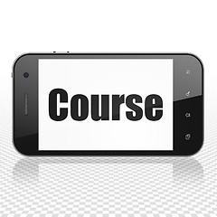 Image showing Learning concept: Smartphone with Course on display