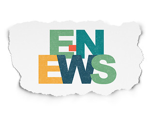 Image showing News concept: E-news on Torn Paper background