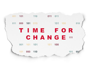 Image showing Timeline concept: Time for Change on Torn Paper background