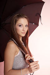 Image showing woman with umbrella