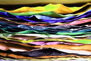 Image showing crumpled color papers background