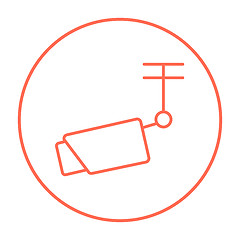 Image showing Outdoor surveillance camera line icon.