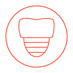 Image showing Tooth implant line icon.