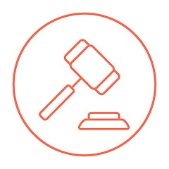 Image showing Auction gavel line icon.