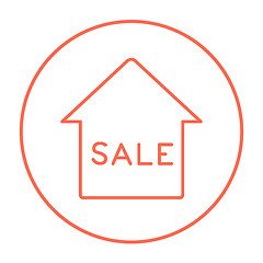 Image showing House for sale line icon.