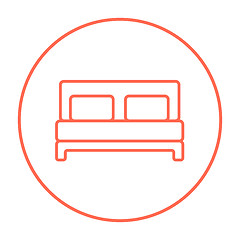 Image showing Double bed line icon.