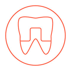 Image showing Crowned tooth line icon.