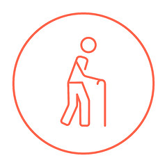 Image showing Man with cane line icon.