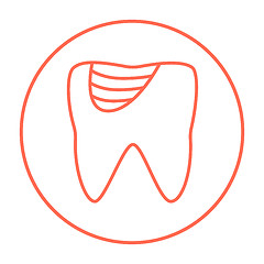 Image showing Tooth decay line icon.