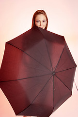Image showing woman with umbrella