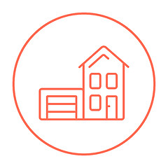 Image showing House with garage line icon.