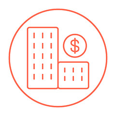 Image showing Condominium with dollar symbol line icon.