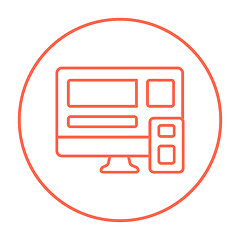 Image showing Responsive web design line icon.