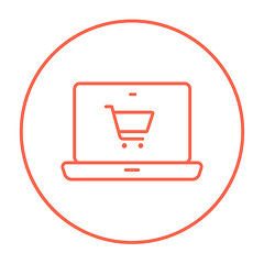 Image showing Online shopping line icon.