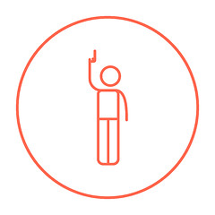 Image showing Man giving signal with starting gun line icon.