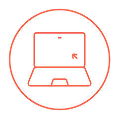 Image showing Laptop with cursor line icon.
