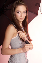 Image showing woman with umbrella