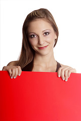 Image showing woman with empty poster