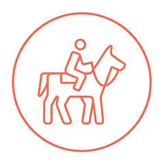 Image showing Horse riding line icon.