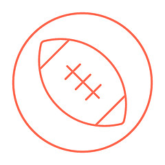 Image showing Rugby football ball line icon.