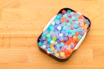 Image showing Colourful Japanese candy in box