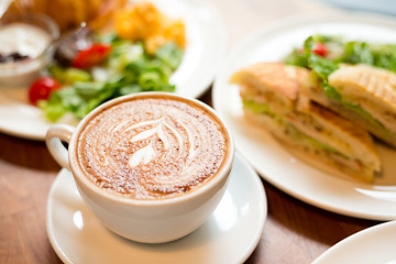 Image showing Breakfast with Croissant and coffee