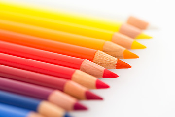 Image showing Group of Colourful pencils isolated on white