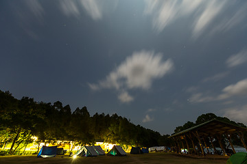 Image showing Camping at night