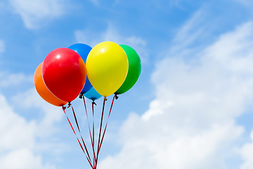 Image showing Multicolored balloons in the city festival