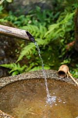 Image showing Traditional bamboo fountain