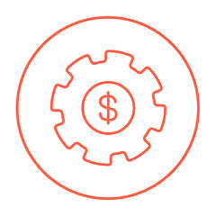 Image showing Gear with dollar sign line icon.