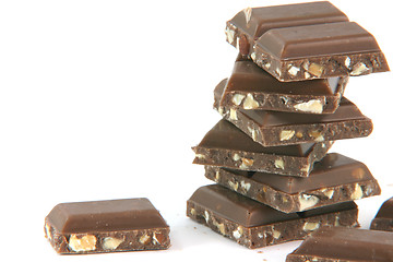 Image showing closeup chocolate pieces