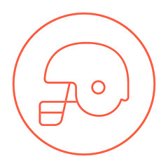 Image showing Hockey helmet line icon.