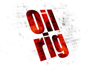 Image showing Manufacuring concept: Oil Rig on Digital background