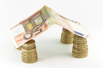 Image showing euro coin house