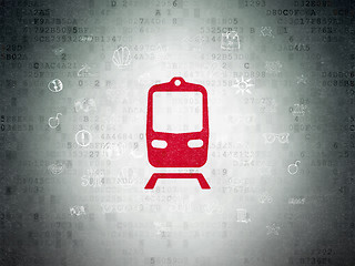 Image showing Vacation concept: Train on Digital Paper background