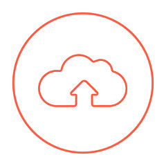 Image showing Cloud with arrow up line icon.