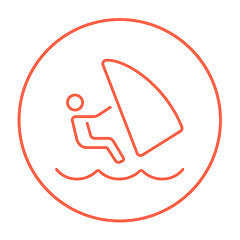 Image showing Wind surfing line icon.