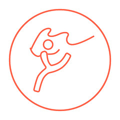 Image showing Gymnast with tape line icon.