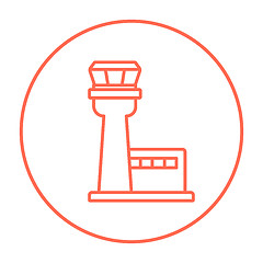 Image showing Flight control tower line icon.