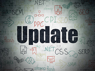 Image showing Web development concept: Update on Digital Paper background